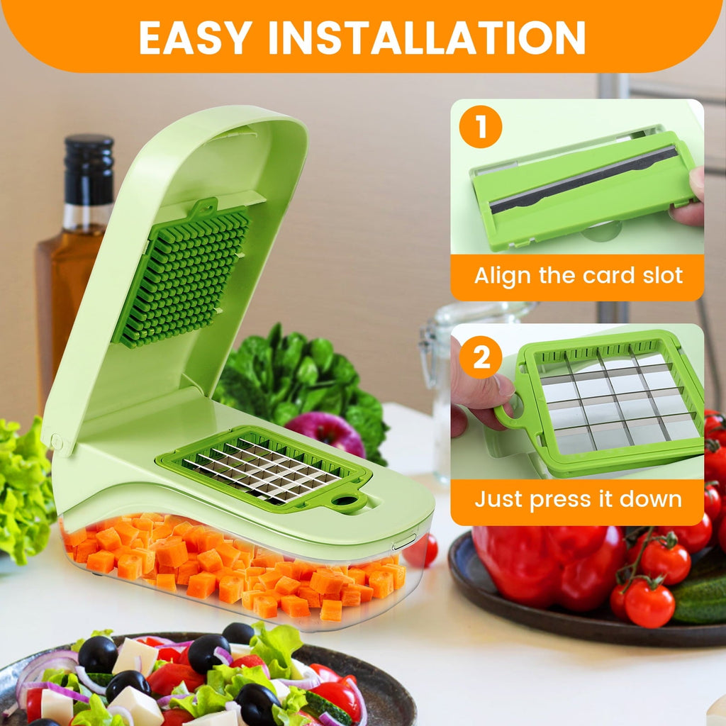 16 in 1 Vegetable Chopper,Zacenei Multifunctional Veggie Chopper for Salad Garlic Carrot Egg Separator Food Chopper w... - Image 5